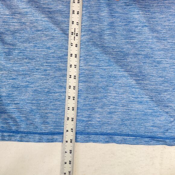 32 Degrees Cool Henley T-Shirt Woman's XL Heathered Blue Short Sleeve Wicking - Picture 7 of 9